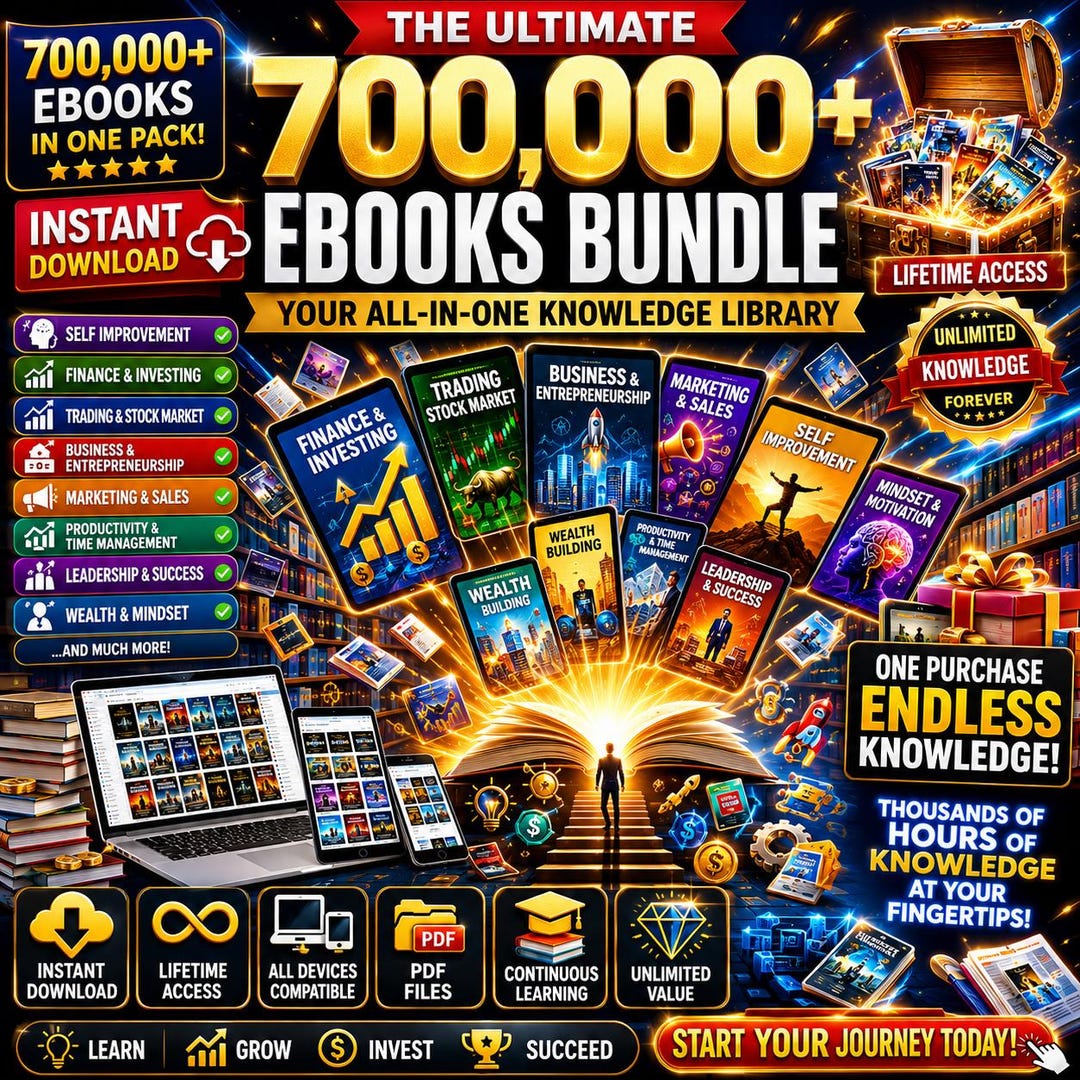 700,000+ eBooks Bundle PDF | Self Improvement, Finance, Trading, Investing, Business, Mark