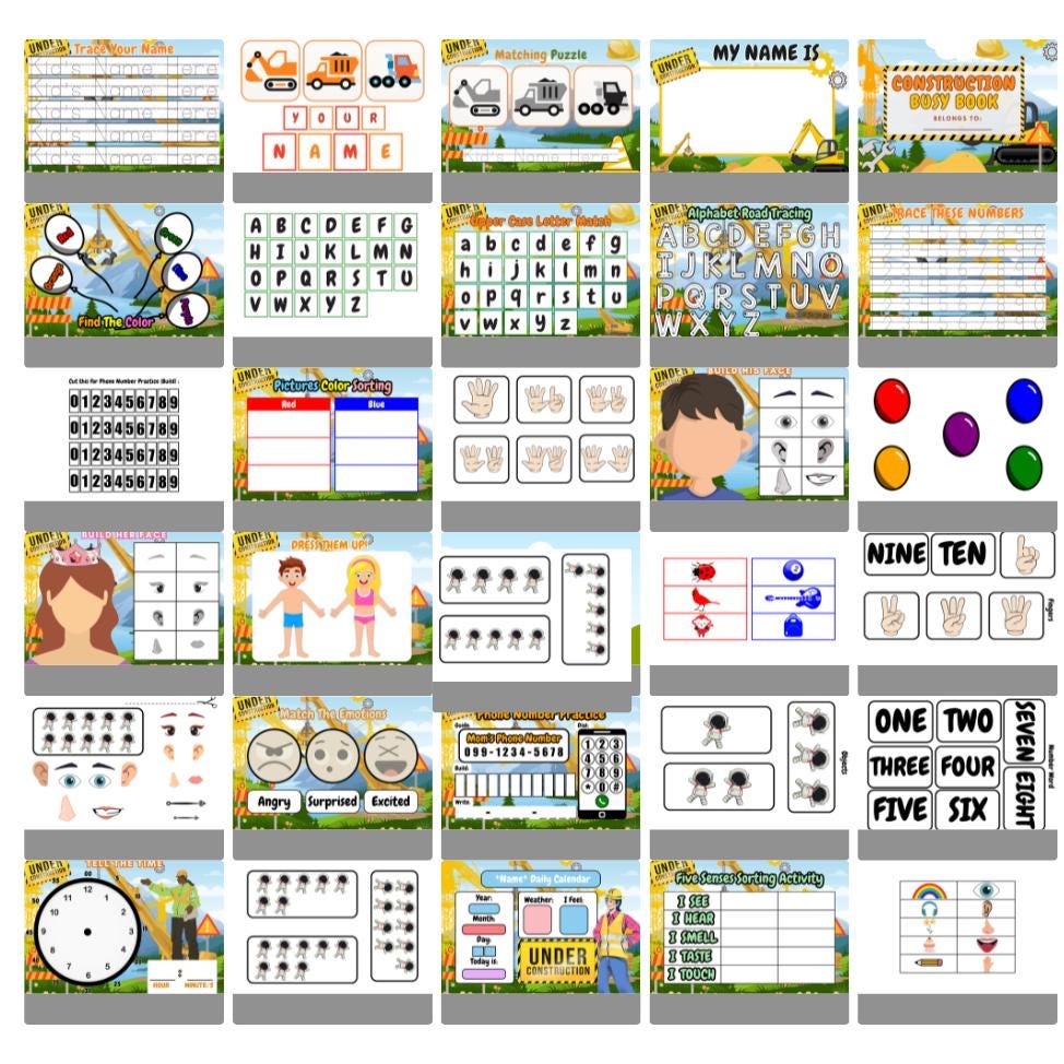 Toddler Busy Book Printable – Montessori Learning Binder for Preschool ...