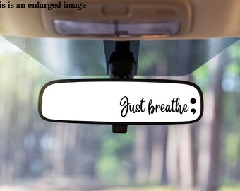 Tiny mirror decals, suicide awareness, just breath decals,Tiny mental health decals, semicolon stickers, keep going sticker, motivational