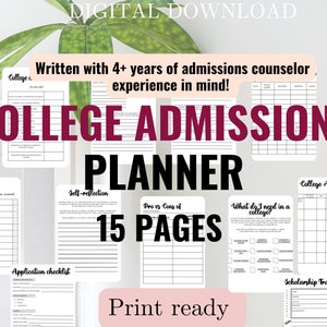 College Application Planner Printable College Student Planner SAT prep high school template bundle - Written by an Admissions Counselor