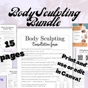 Massage Therapy Forms - Consultation Massage Consent Bundle Intake Forms Esthetician Templates Body Sculpting SOAP Notes Massage Canva