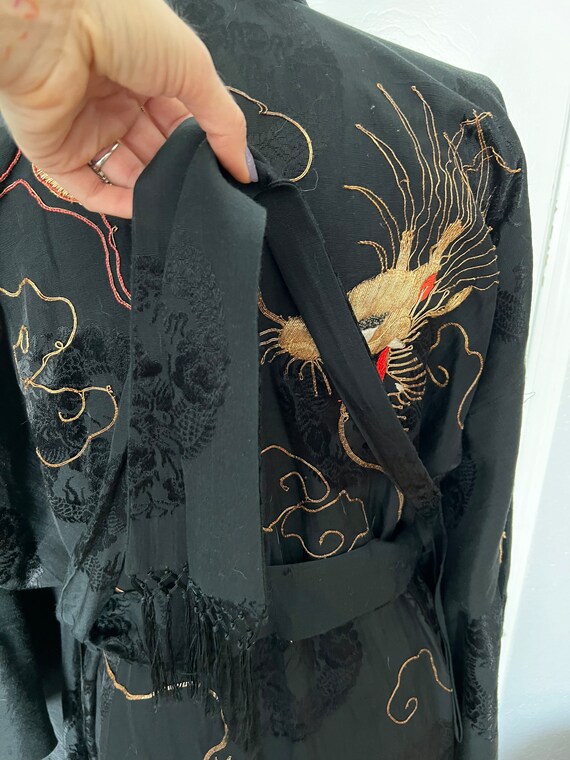 Antique kimono Iwata Japan robe soutache embroide… - image 9