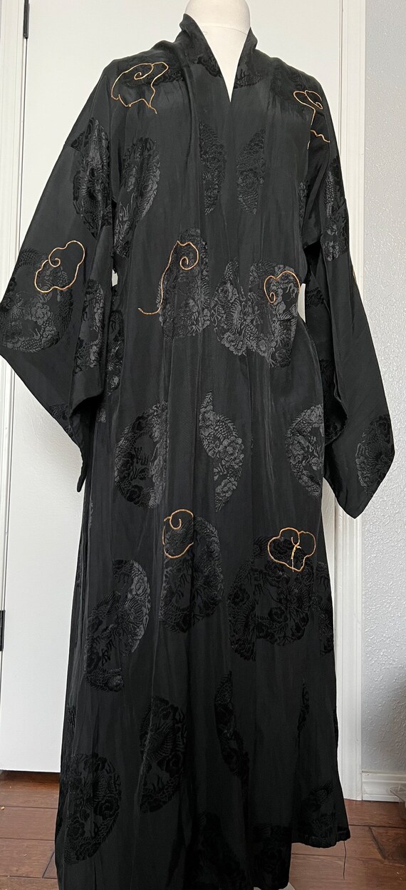 Antique kimono Iwata Japan robe soutache embroide… - image 10
