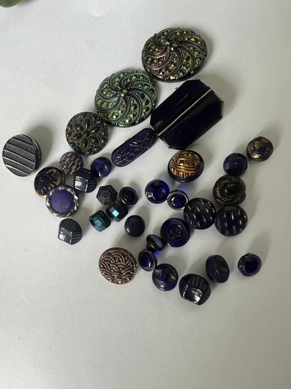 Antique glass Victorian era button lot glass antiq