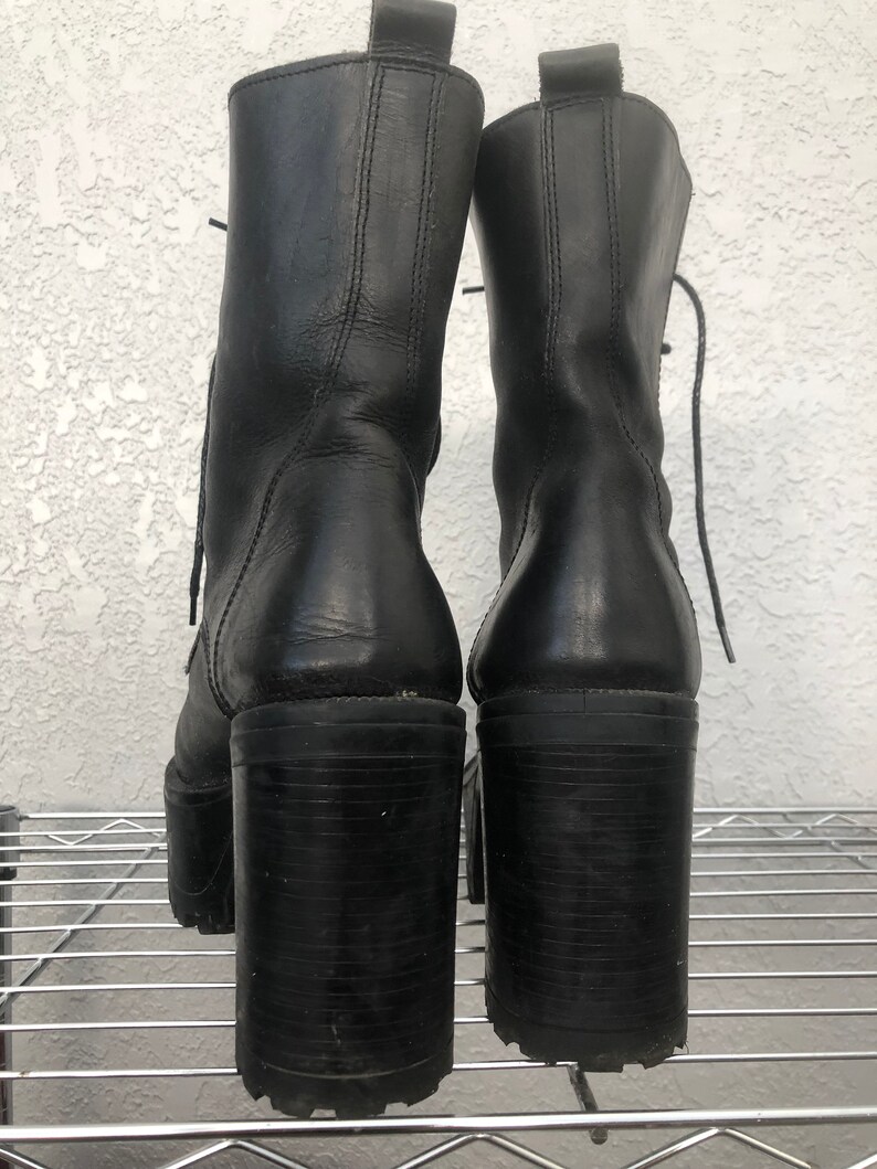 Vintage Platform Boots Gothic Elastomere Y2k Shoes UK 41US 9 | Etsy