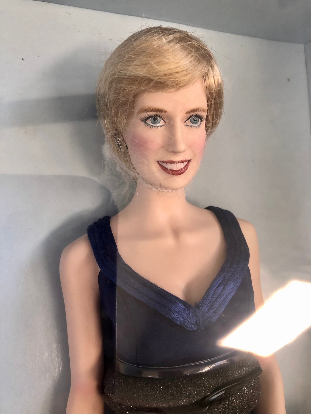 Franklin Mint Princess Diana Porcelain Doll 17 NIB Blue Dress Etsy