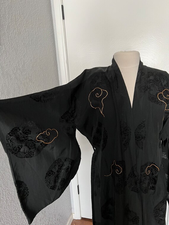 Antique kimono Iwata Japan robe soutache embroide… - image 7
