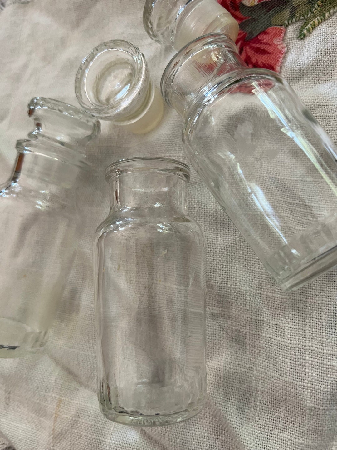 Vintage Glass Apothecary Jars Lids Lot of 18 Made in Japan Etsy