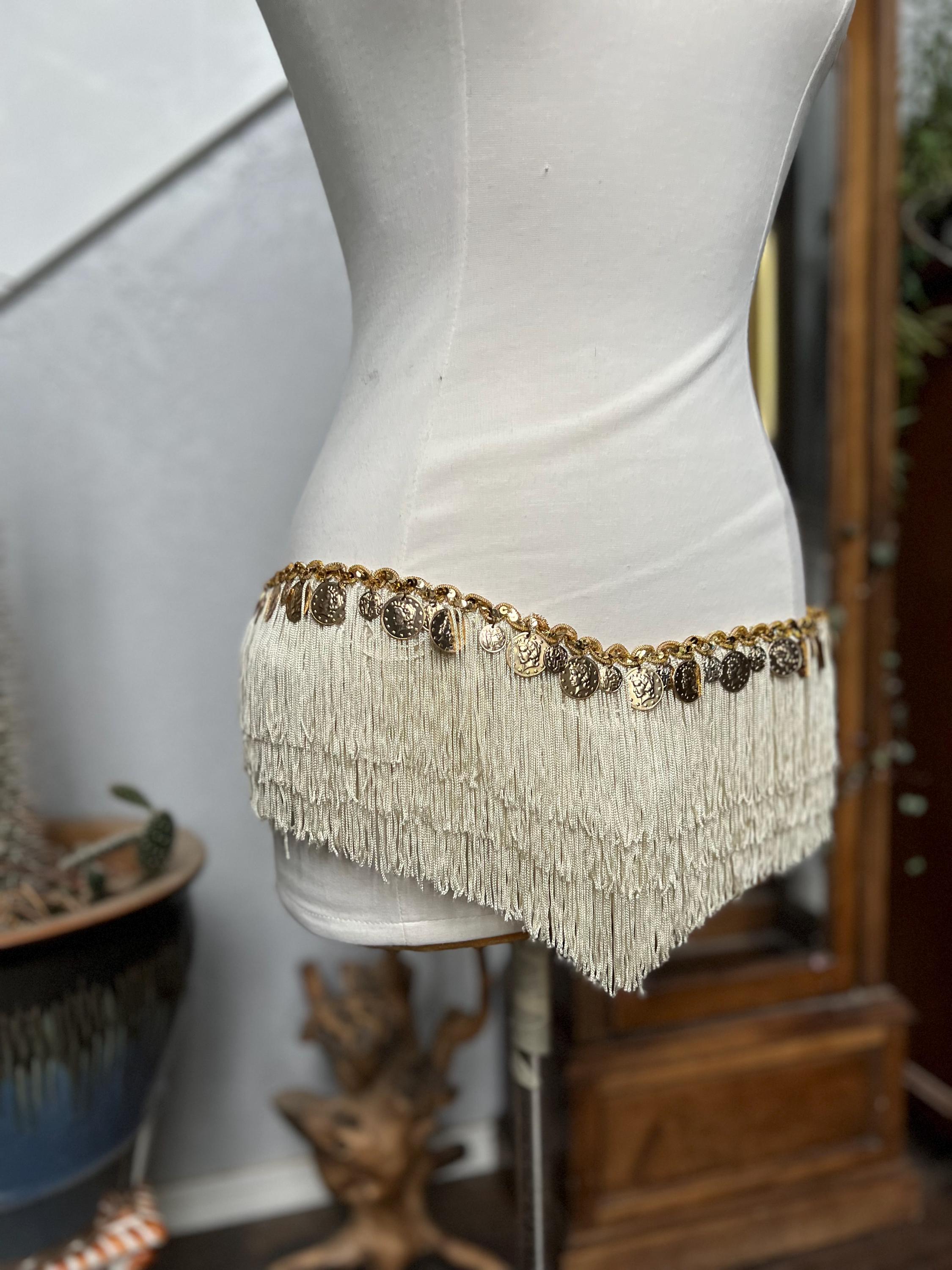 1970s Circus Burlesque Costume Beaded and Jeweled Belt Art Deco Shimmy Bra & Belt / Couture Avant Garde Burlesque  main image 2