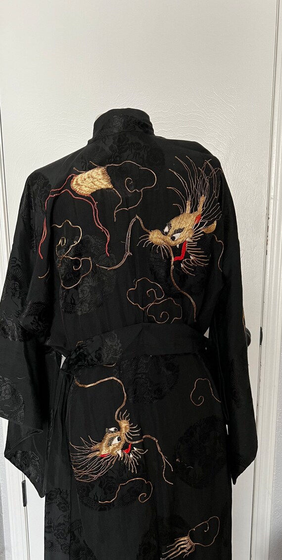 Antique kimono Iwata Japan robe soutache embroide… - image 8