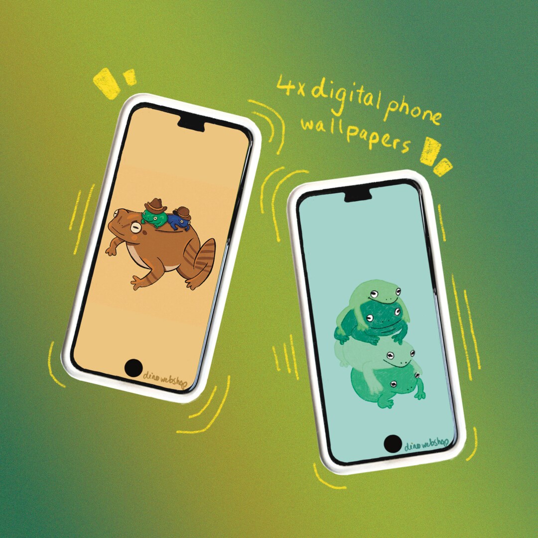 Stack A Frog Fun Frogstack Digital Phone Wallpapers | Pack of 4 Stacked Frog ...