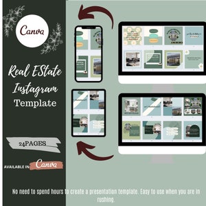 24 Realtor Instagram Posts | Real Estate Social Media Post | Real Estate Marketing | Instagram Post Template | Canva Template