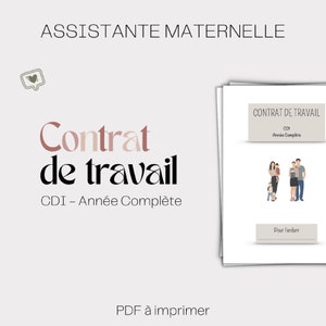 Contrat de travail CDI Année complète Assistante Maternelle image 1