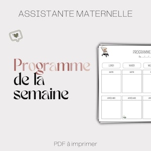 Programme de la semaine