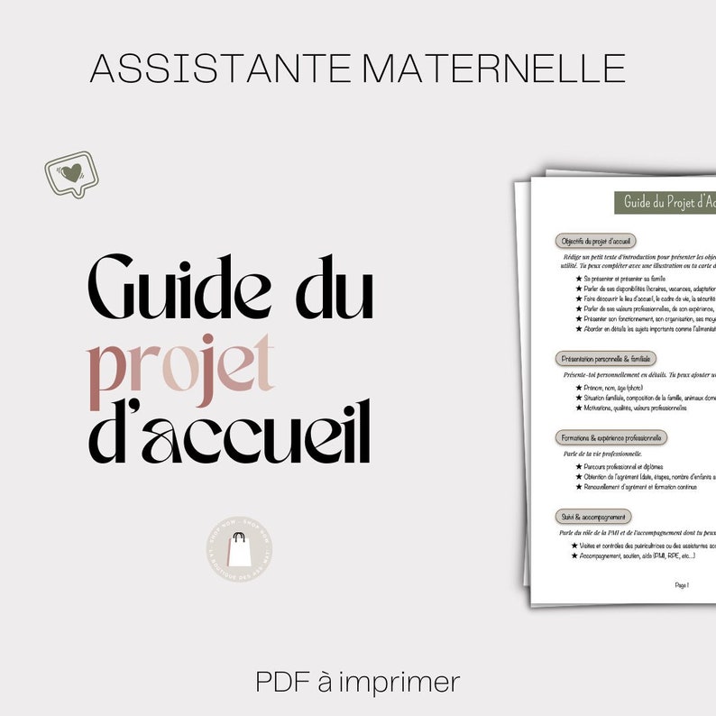 Guide du projet d'accueil Assistante Maternelle image 1