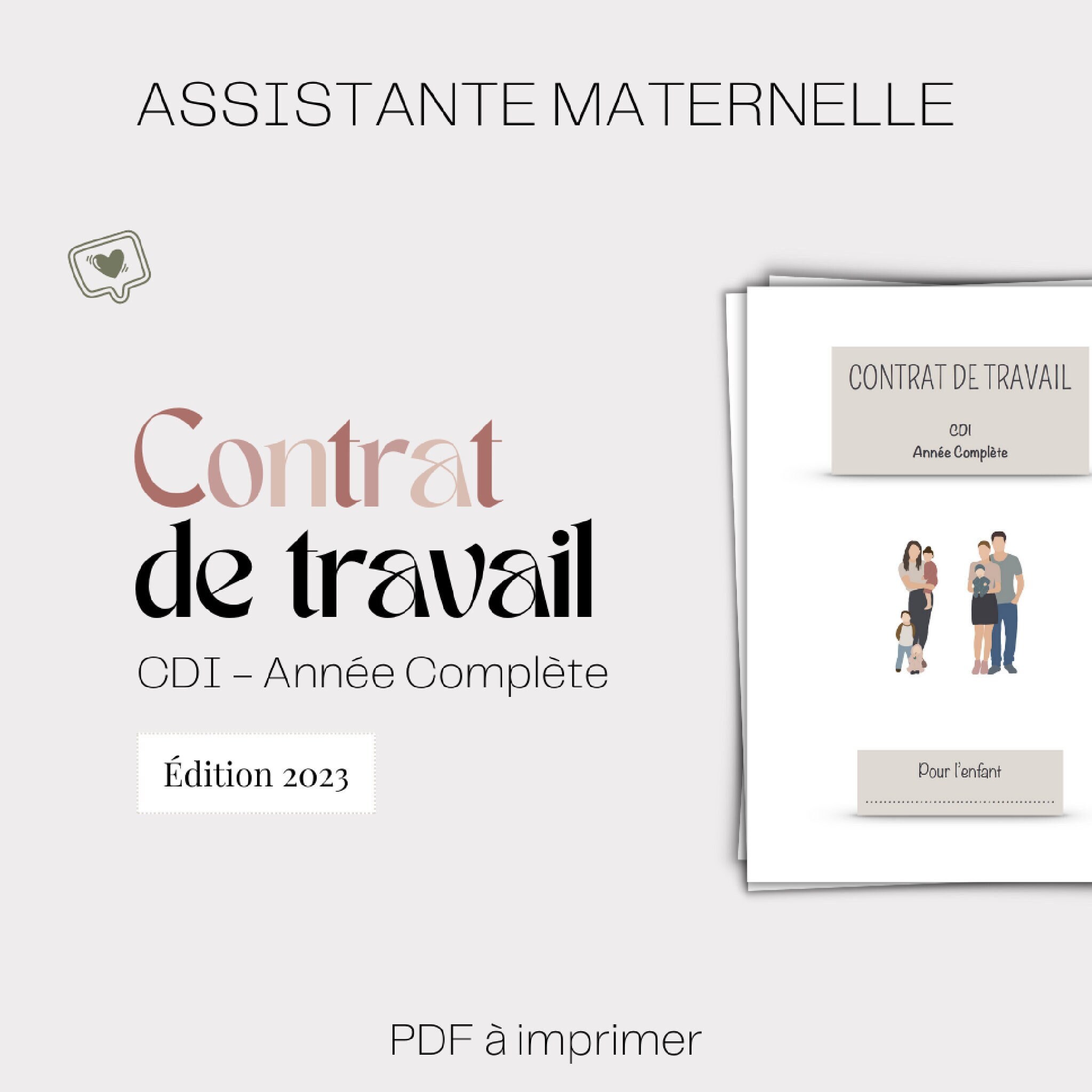 Page De Garde Cdi A Imprimer Contrat De Travail CDI Année Complète Assistante - Etsy