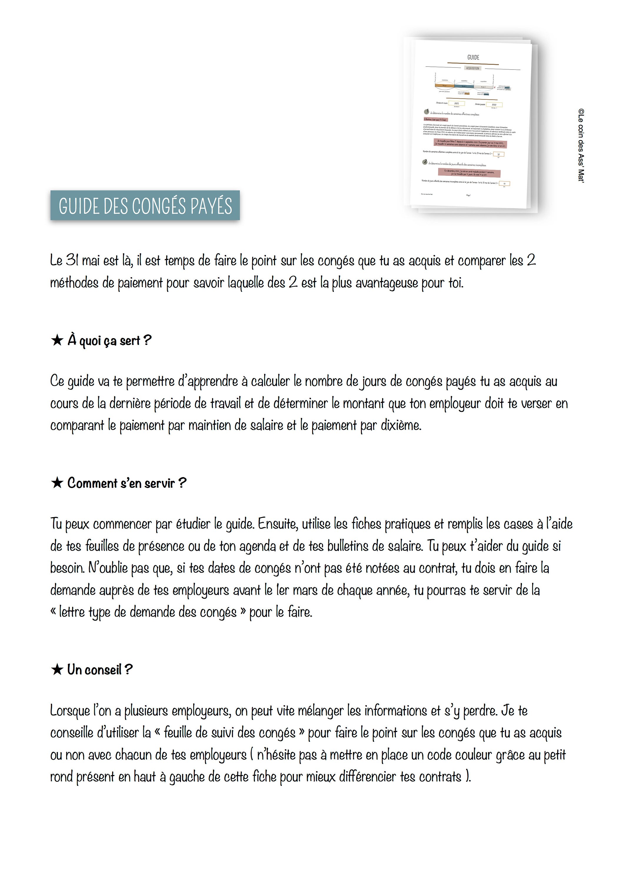Guide Des Congés Payés Année Etsy Australia