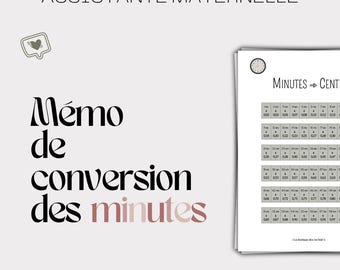 Minute Conversion Guide - Childminder