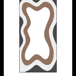Custom Order Wavy Mirror Frame Hand Tufted, Curvy Multicolor Mirror, Retro Wavy Medium Mirror, Cool Wall Mirror, Fun Wall Mirror