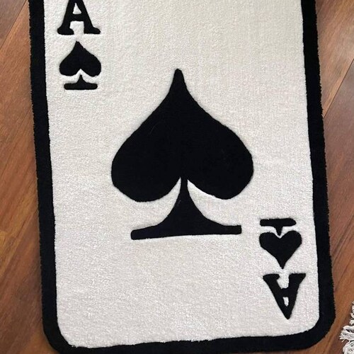 Ace of Spades 45 Rug Custom Rugs Hand Tufted Etsy