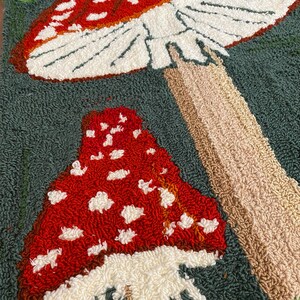 Hand Tufted Mushroom Rug, Trippy Home Decor (2x3) image 3