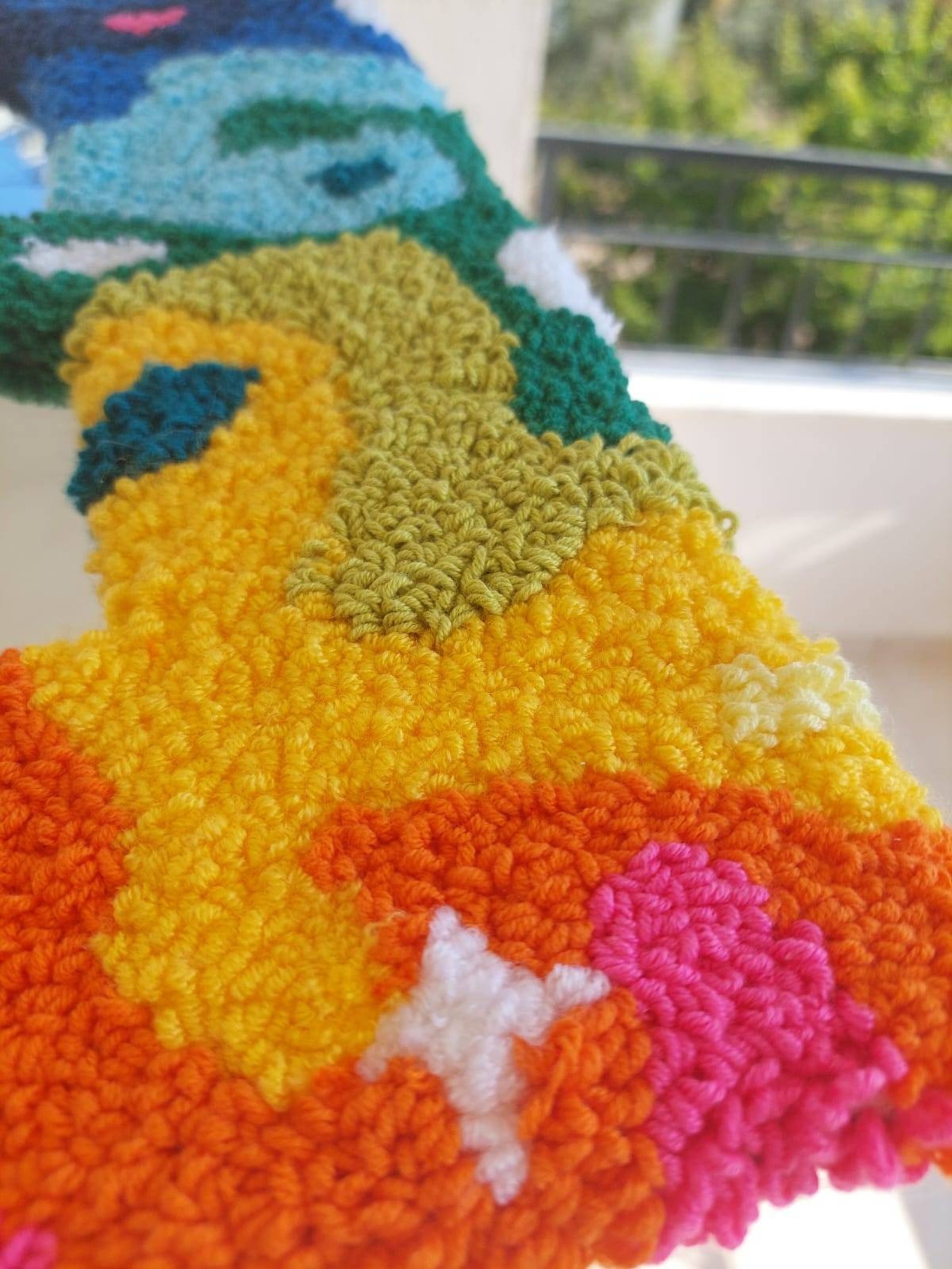 Arched Mirror Multicolor Tufted Wall Mirror Wavy Punch Etsy