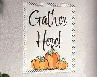 Reúnase aquí carteles verticales mate de otoño de calabaza
