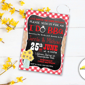 I DO BBQ Wedding Shower Party Invitation, Customized for You to Download and Print