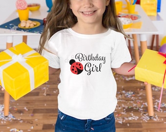 Ladybug Birthday Girl Cotton Tee