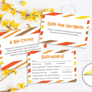 Thanksgiving Minute To Win It Game Cards for family or holiday party, Ready to download and print