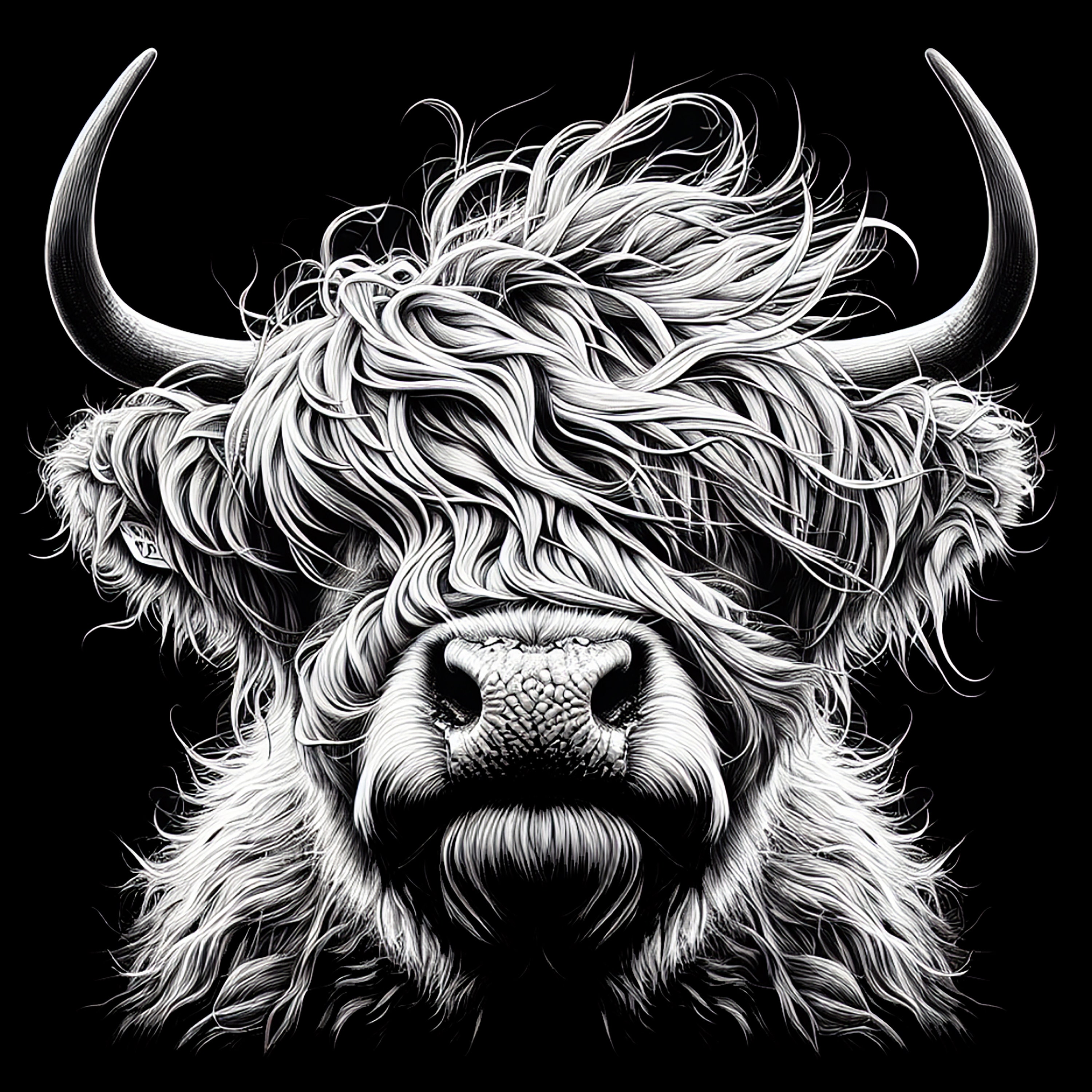 Highland Cow X,slate Engraving, Laser File, Coaster Etching, American ...