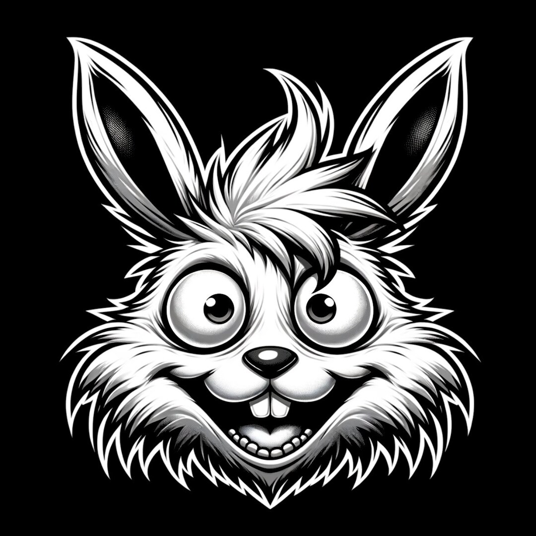 Crazy Rabbit, Slate Engraving, Laser File, Coaster Etching, American ...