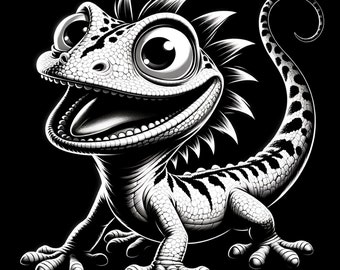 Lizard, Slate Engraving, Laser File, Coaster Etching, American