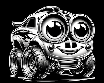 Happy Car, Slate Engraving, Laser file, Coaster Etching, American, Lightburn, Glow forge, Xtool, Atomstack, Lightburn, laser,CO2,art,