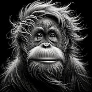 Orang-oetan, leisteengravure, laserbestand, achtbaanetsen, Amerikaans, Lightburn, Glow Forge, Xtool, VK, Atomstack, laser, CO2,