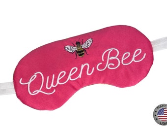 Queen Bee Sleep Mask. Mothers Day Gift. Birthday Gift. Best friend Gift. Embroidered Sleep Mask.