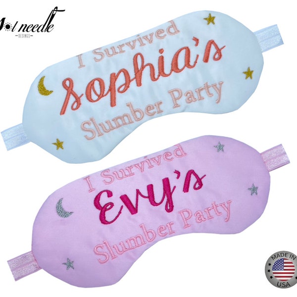 I Survived Slumber Party Sleep Mask. Sleepover Squad Party Favor Mask. Tween Girls Slumber Party Ideas. Personalized Birthday Girls Eye Mask