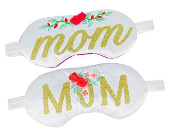 Masque de sommeil pour maman. Cadeau fête des mères. Masque avec sachet de gel inséré pour une thérapie par le chaud et le froid pour les yeux gonflés, la relaxation, les maux de tête et les allergies.