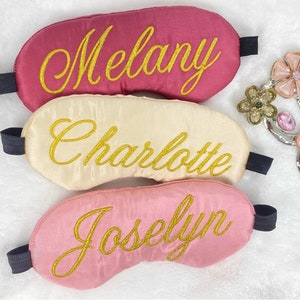 Luxury Personalized Sleeping Mask. Embroidered Silk Sleeping Mask. Personalized Gift for Her or Him.