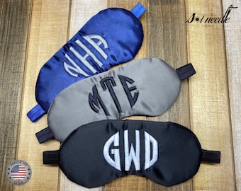 Personalized Sleep Mask for Men and Boys. Custom Mask with Name Initials. Father's Day gift. Travel Eye Mask.