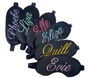 Personalized Satin Sleeping Mask: Embroidered Name Sleep Mask, Travel Gift