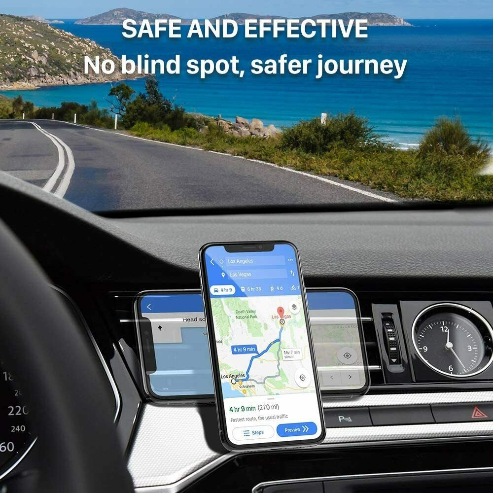 Universal Magnetic Car Phone Holder - Air Vent Mount For Mobile, GPS - Black