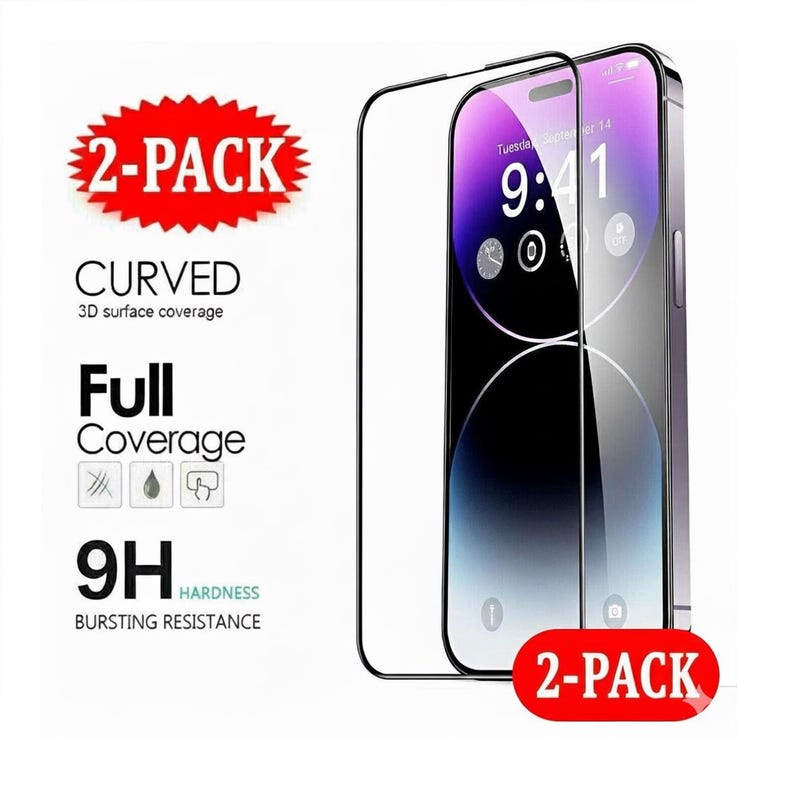 9D Tempered Glass Screen Protector for iPhone 17 16 15 14 Plus 13 13 Mini 13 Pro 13 Pro Max 12 12 12 pro 12 pro max 11 Pro 11 Pro max XR Bild 2