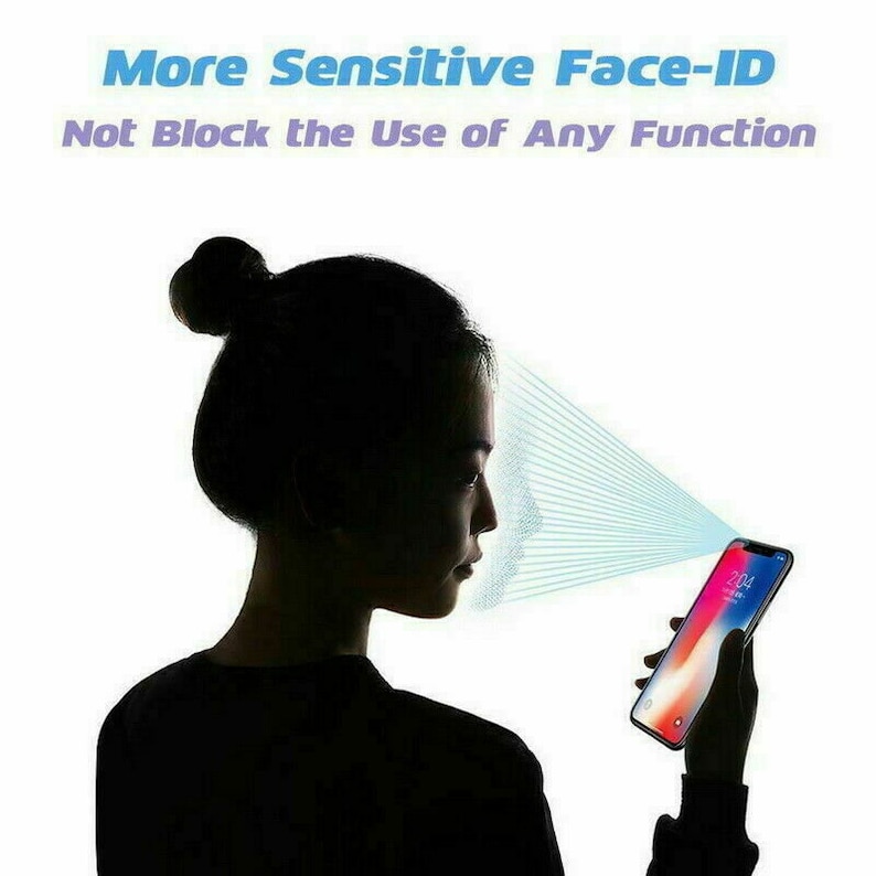 K&ouml;nnte beinhalten: Eine Person, die Face ID auf einem Smartphone verwendet. Der Bildschirm des Telefons zeigt die Uhrzeit 20:44. Das Bild zeigt, dass die Face-ID-Funktion des Telefons auch mit einem Displayschutz auf dem Telefon funktioniert.