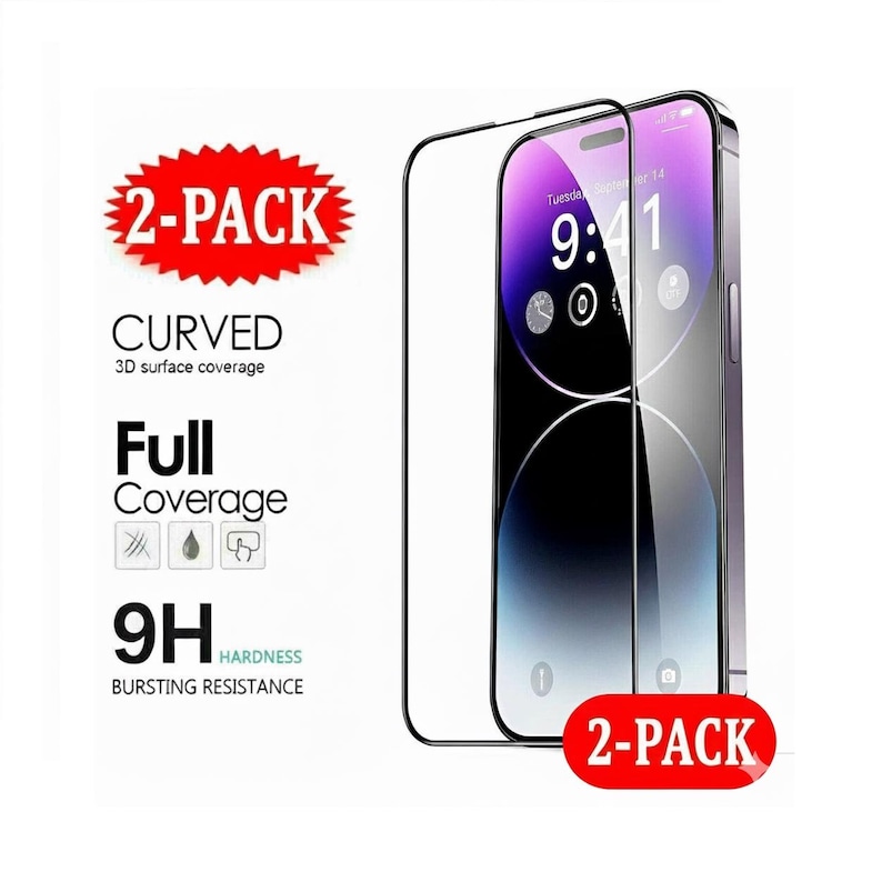 9D Tempered Glass Screen Protector for iPhone 17 16 15 14 Plus 13 13 Mini 13 Pro 13 Pro Max 12 12 12 pro 12 pro max 11 Pro 11 Pro max XR Bild 1