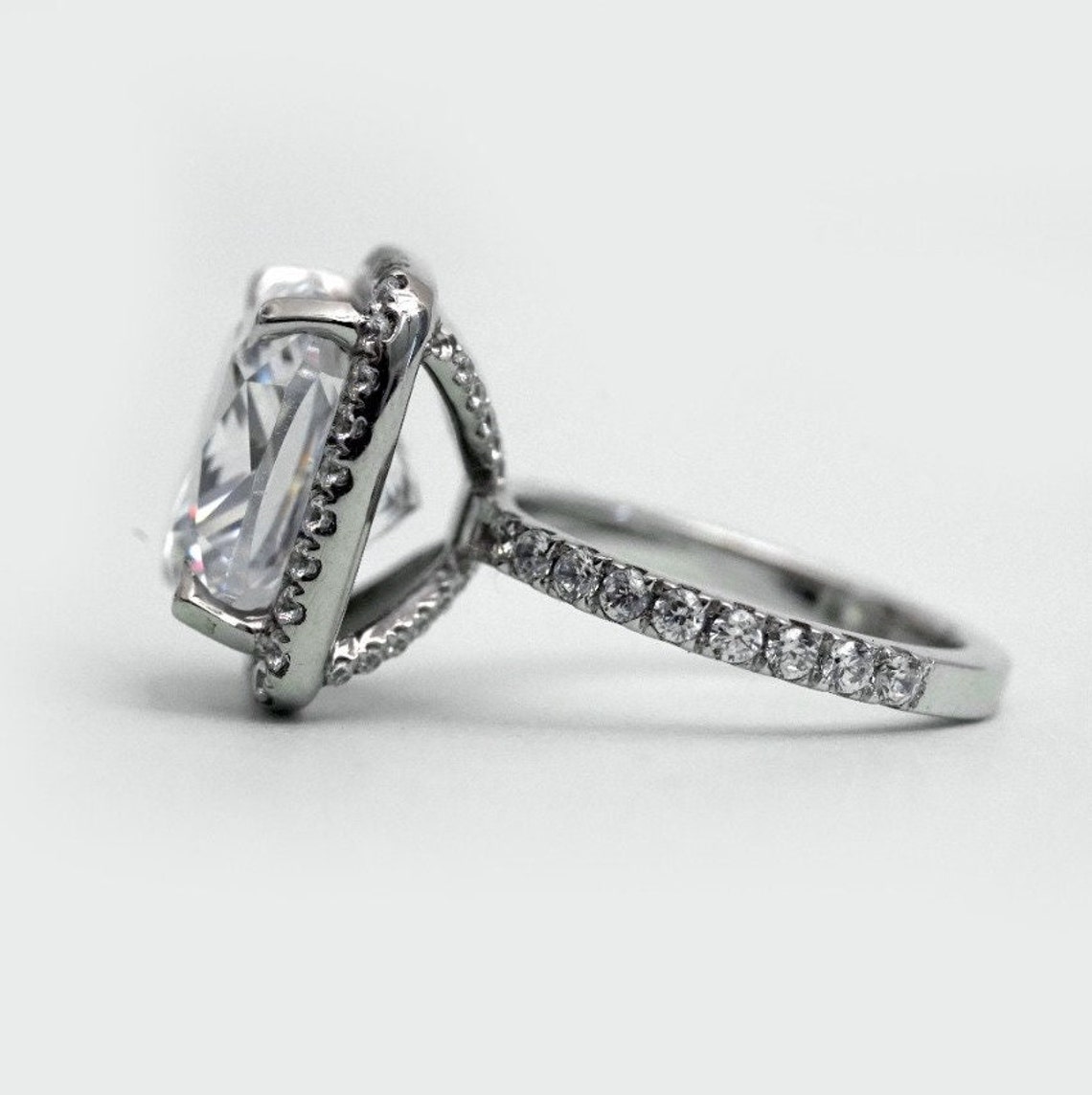 Cushion Cut Diamond Engagement Ring/ Valentine Gift Ring/ - Etsy