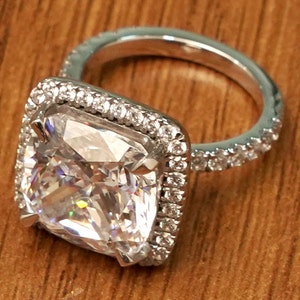 Cushion cut Diamond engagement ring/ valentine gift ring/ Cushion cut Diamond ring/ moissanite ring.
