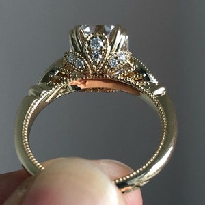 5.50 CT emerald cut moissanite engagement ring 11 x 8.5 mm solitaire ringemerald cut engagement ring14k yellow gold wedding ringwomen image 8