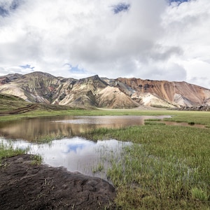 001 Icelandic Landscape - Wall Art - Mountain view - Nature lake Photography - Landmannalaugar - Iceland Photography - Digital Download