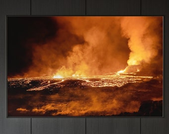 049 Icelandic Landscape - Wall Art - Volcano view - Home decor - Fagradalsfjall lava Photography - Iceland Photography - Digital Download